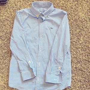 Boys Vineyard Vines Performance Blue Gingham button down